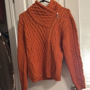 Original Aran Co Aran Sweater Market Ireland  Crossover Knit Cowl Wool Sweater